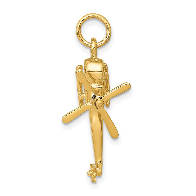 14k Yellow Gold 3-D Helicopter Charm