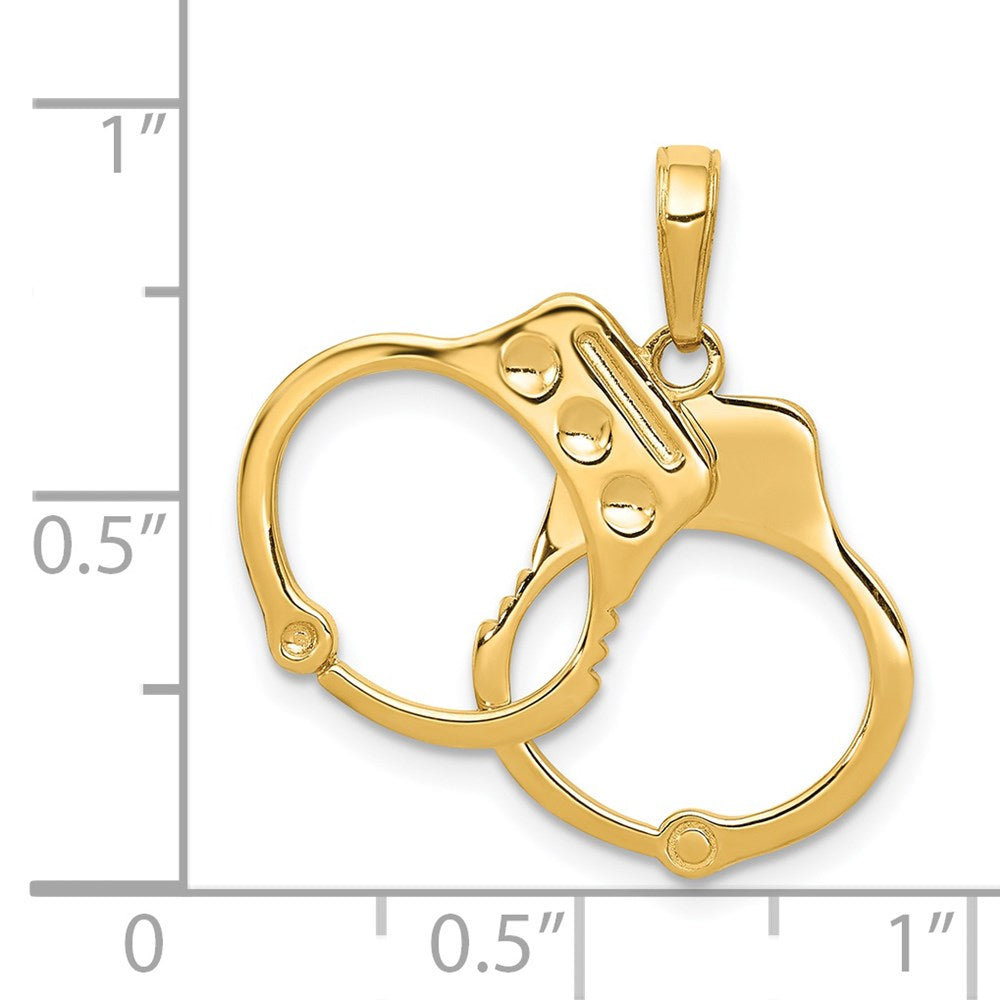 14k Yellow Gold 2-Piece Handcuffs Charm