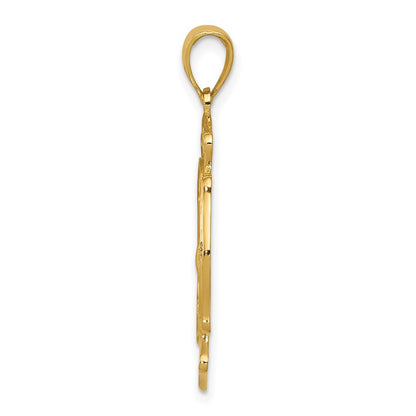 14k Yellow Gold Large FD St. Florian Badge Pendant
