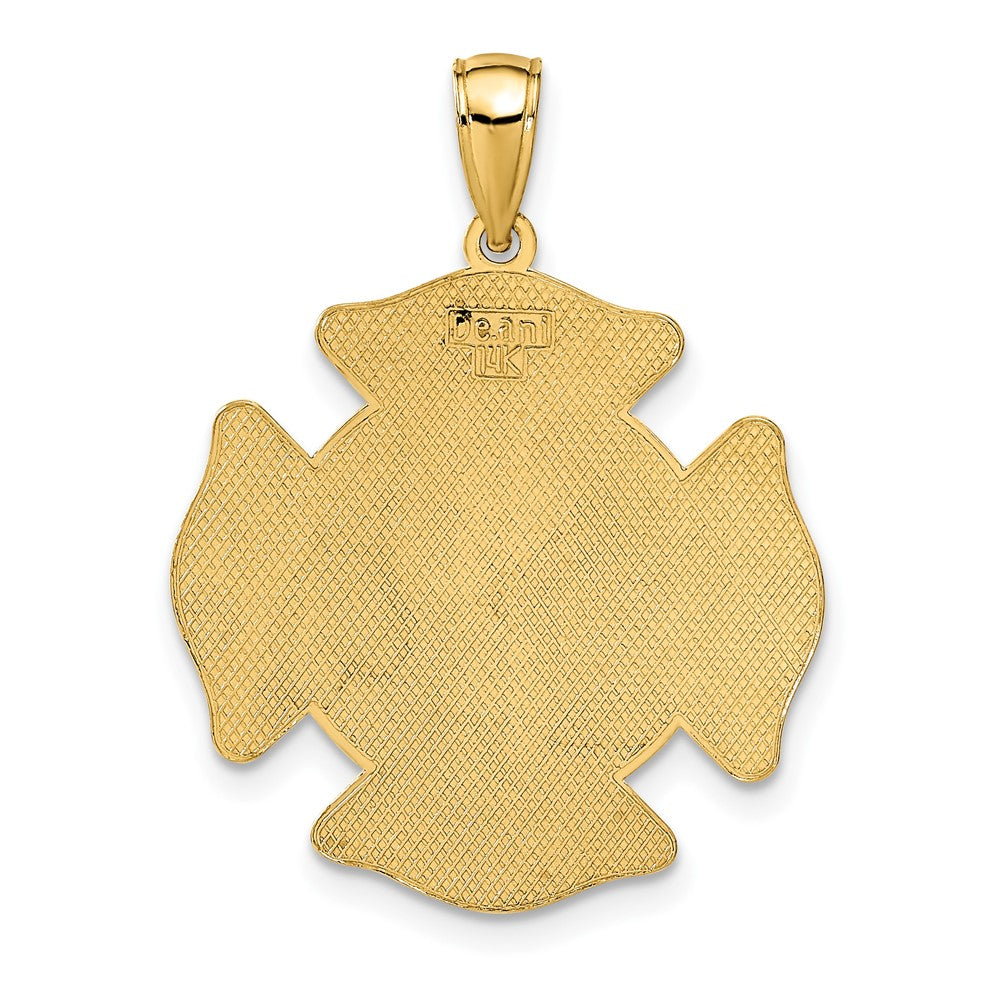 14k Yellow Gold Large FD St. Florian Badge Pendant