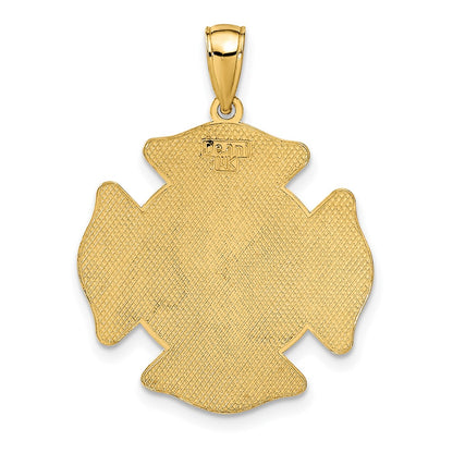 14k Yellow Gold Large FD St. Florian Badge Pendant