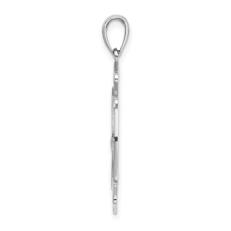 14k White Gold Large FD St. Florian Badge Pendant