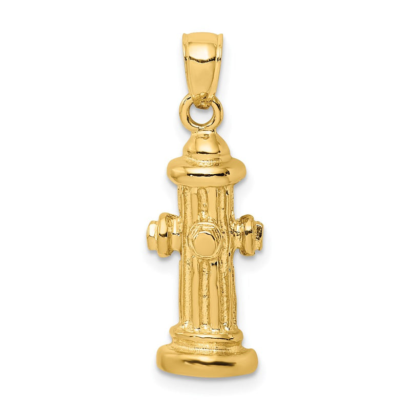 14k Yellow Gold 2-D Fire Hydrant Charm
