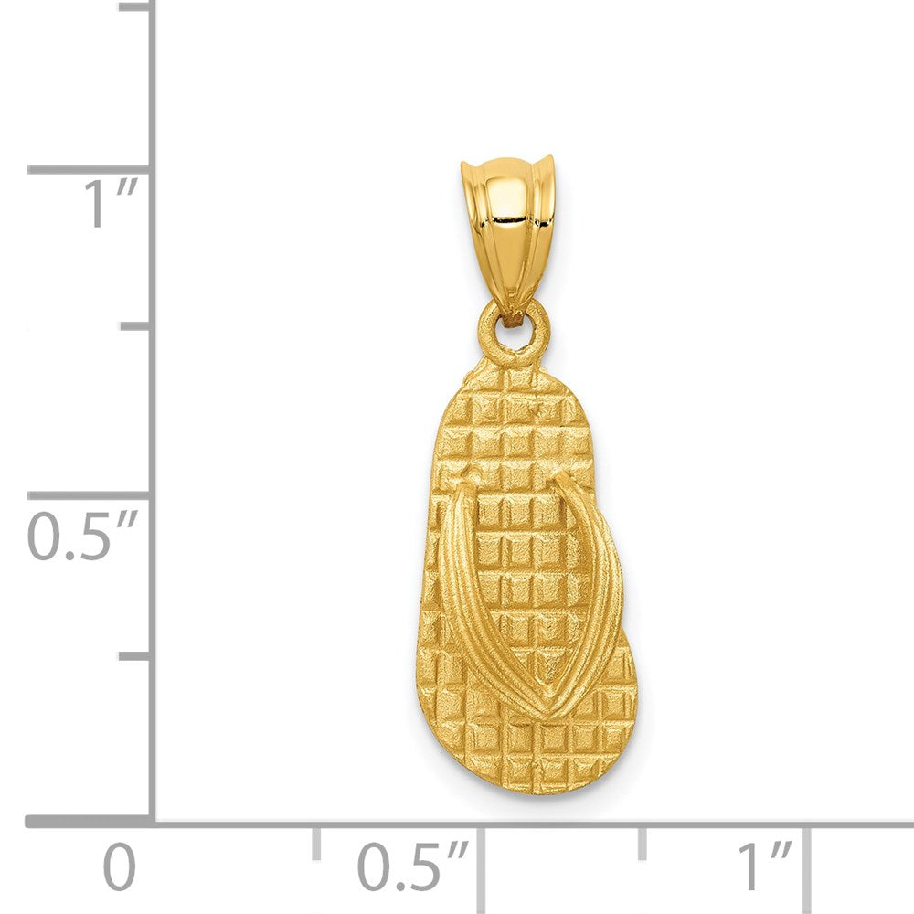14k Yellow Gold  3D Solid Polished Sandals Pendant
