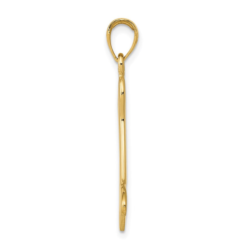 14k Yellow Gold Solid Polished Dog Bone Charm