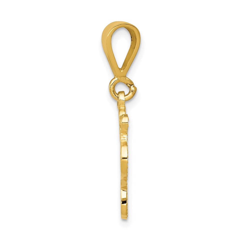 14k Yellow Gold Polished Hippo Pendant