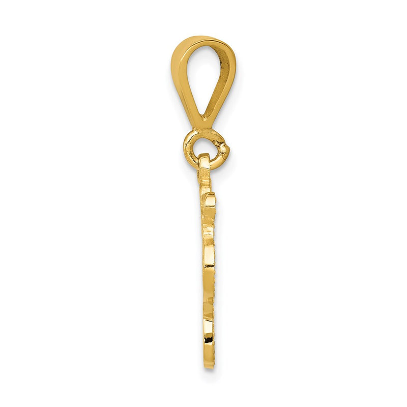 14k Yellow Gold Polished Hippo Pendant