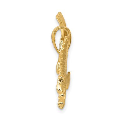 14k Yellow Gold Solid Polished Eagle Pendant