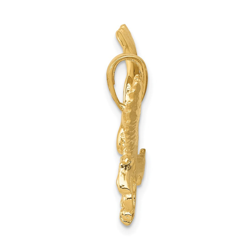 14k Yellow Gold Solid Polished Eagle Pendant
