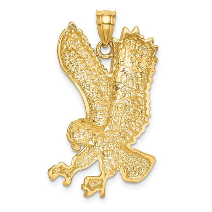 14k Yellow Gold Solid Polished Eagle Pendant