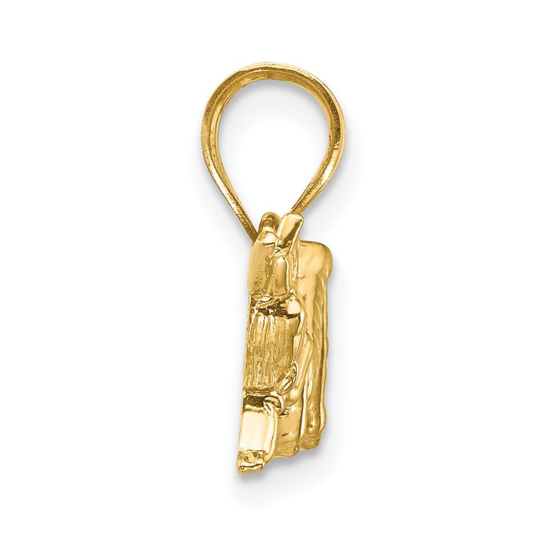 14k Yellow Gold Polished Open-Backed Grasshopper Pendant