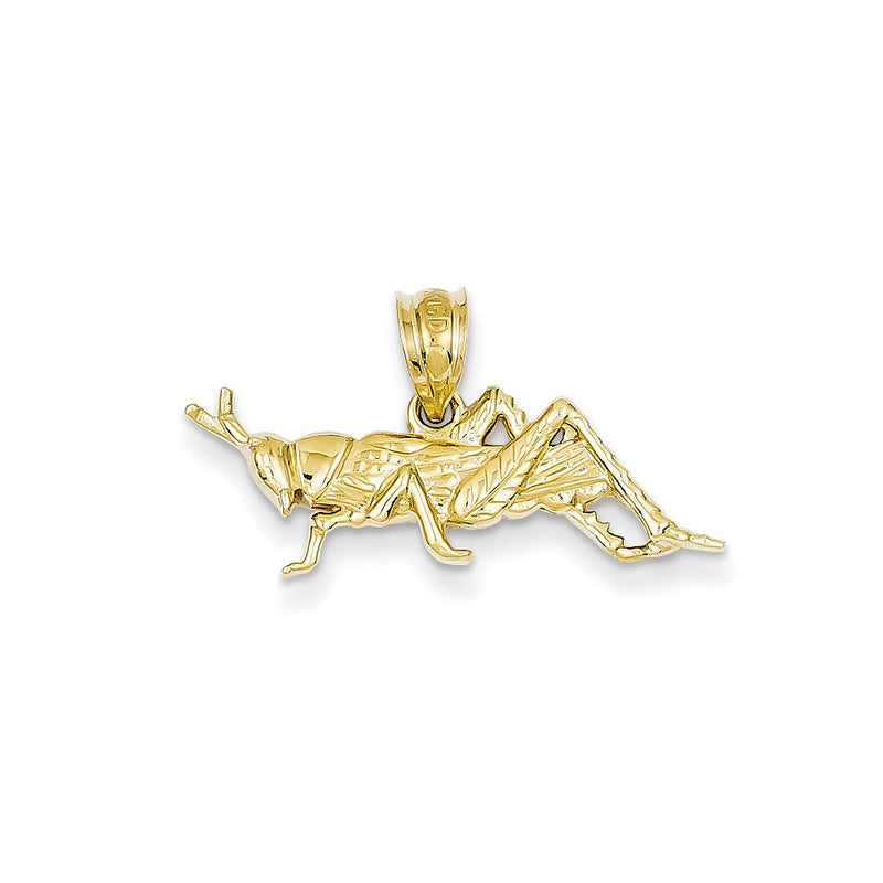 14k Yellow Gold Polished Open-Backed Grasshopper Pendant