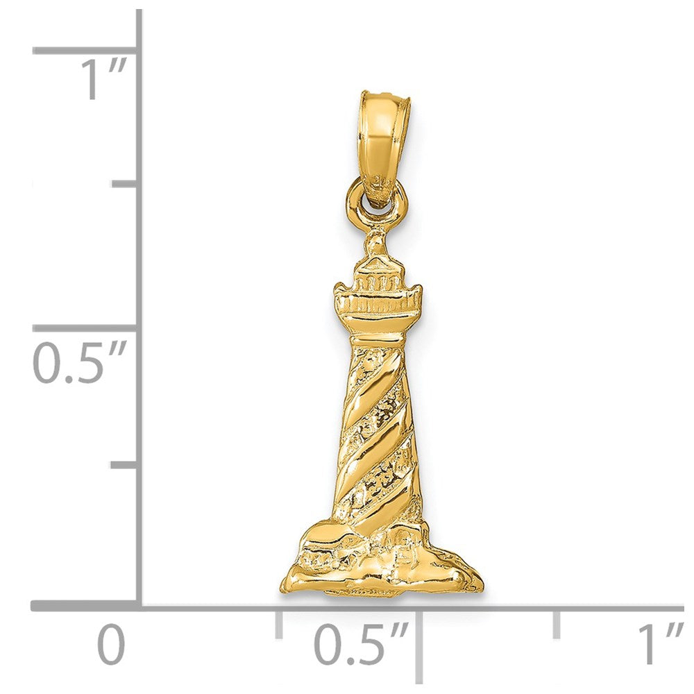 14k Yellow Gold 3D St. Augustine Lighthouse Pendant