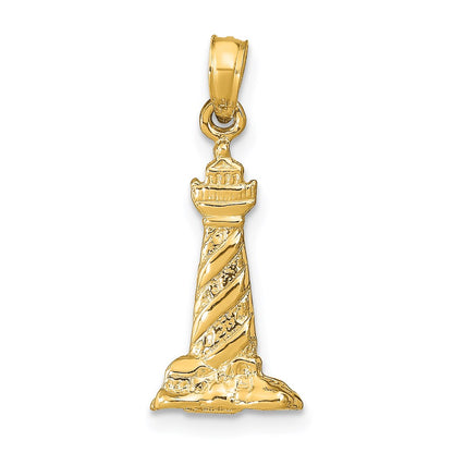 14k Yellow Gold 3D St. Augustine Lighthouse Pendant