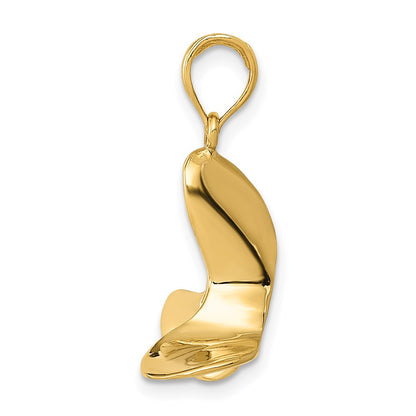 14k Yellow Gold Polished 3-D Propeller Pendant