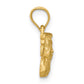 14k Yellow Gold Satin & Diamond-Cut Angel Charm