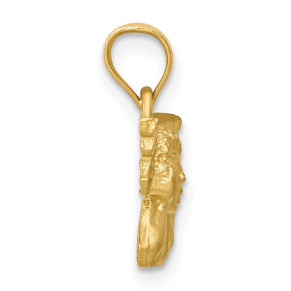 14k Yellow Gold Satin & Diamond-Cut Angel Charm