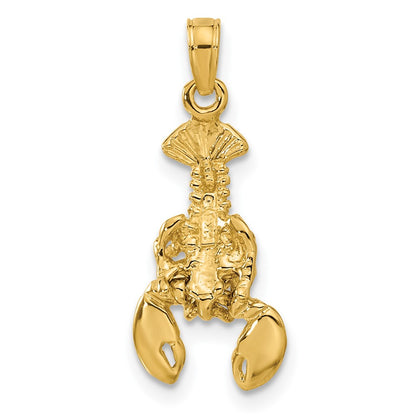 14k Yellow Gold Moveable Lobster Pendant
