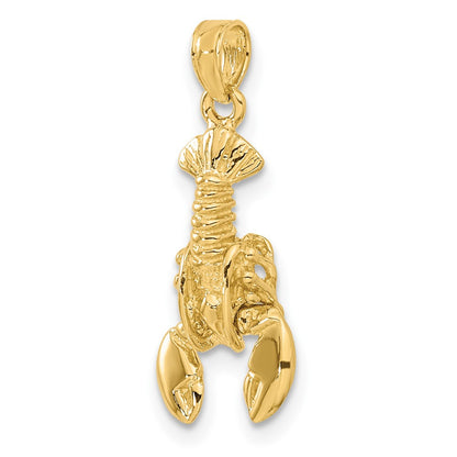 14k Yellow Gold Moveable Lobster Pendant