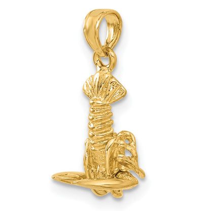 14k Yellow Gold Moveable Lobster Pendant
