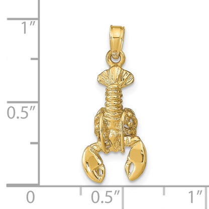 14k Yellow Gold Moveable Lobster Pendant