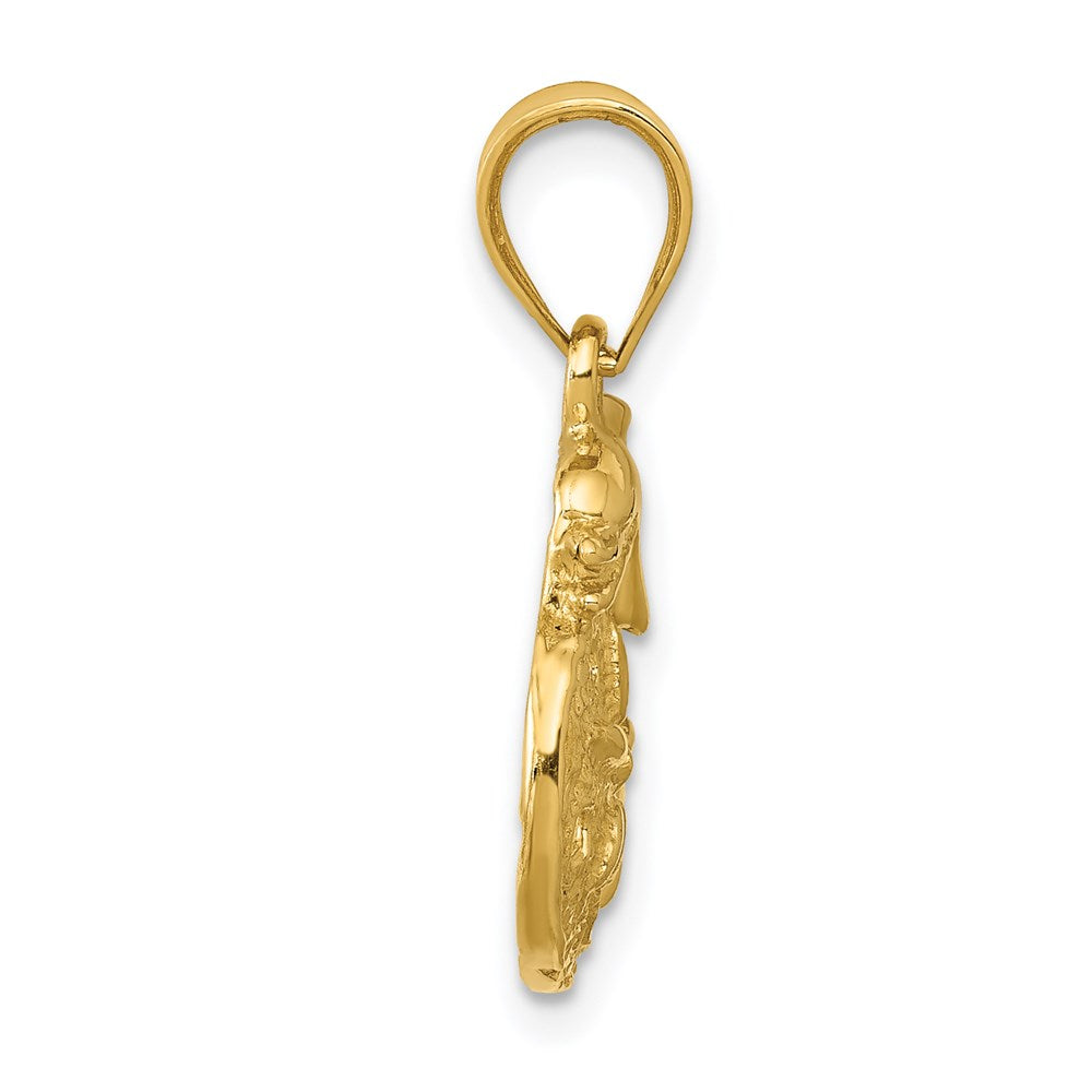 14k Yellow Gold Dolphin and Sanddollar Charm