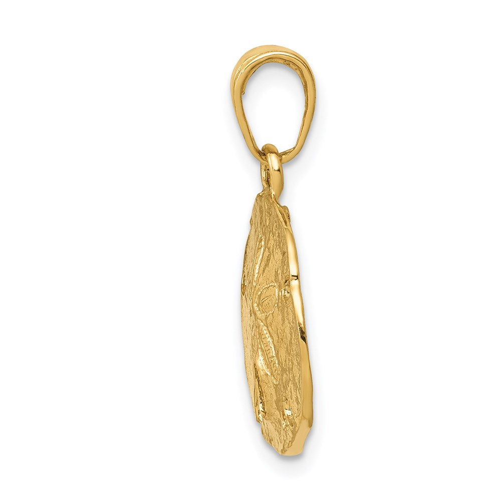 14k Yellow Gold Polished Sand Dollar Pendant