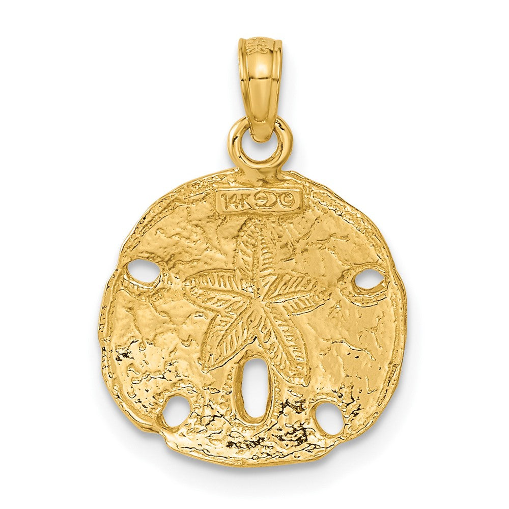 14k Yellow Gold Polished Sand Dollar Pendant