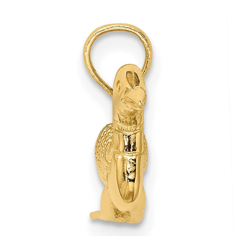 14k Yellow Gold Solid Polished 3-Dimensional Mallard Charm