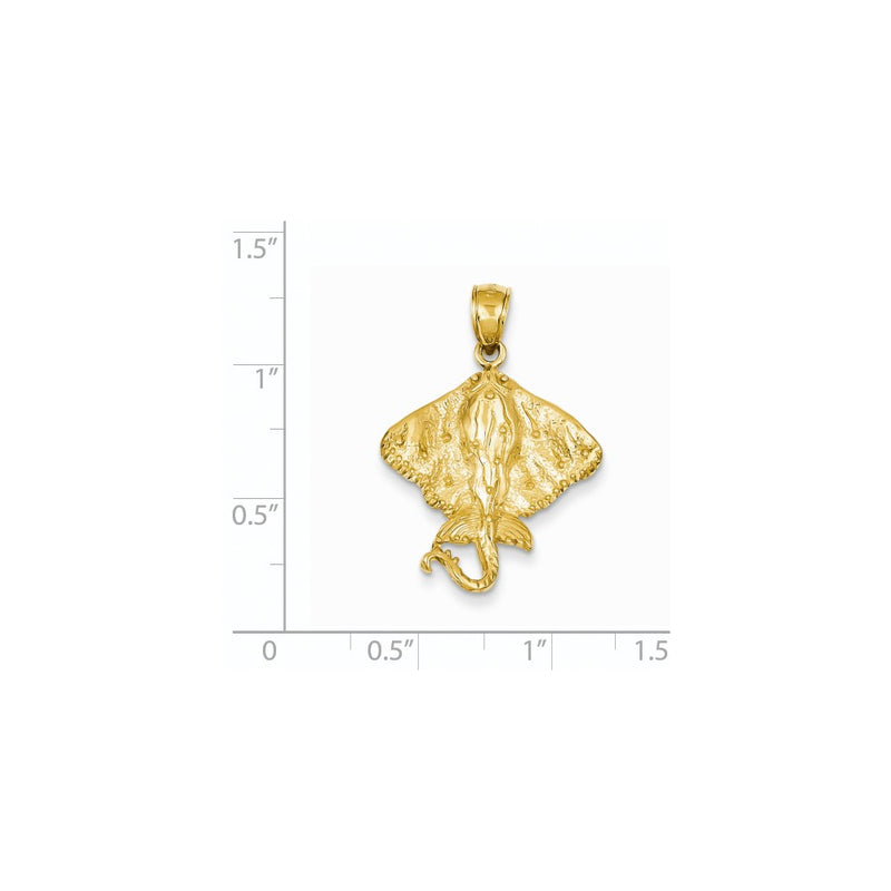 14k Yellow Gold Polished Stingray Pendant