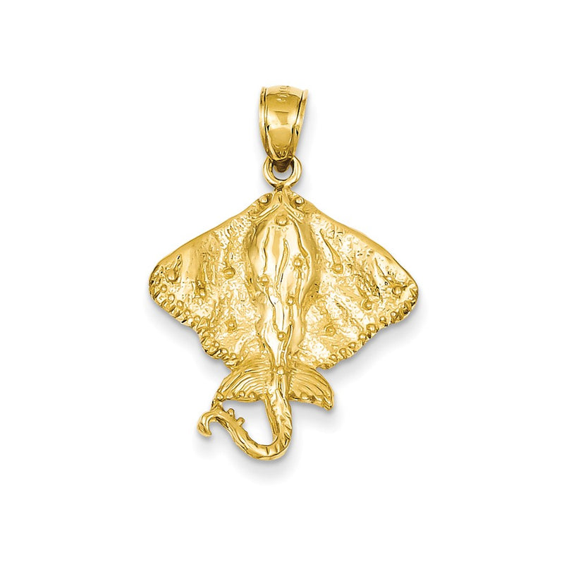 14k Yellow Gold Polished Stingray Pendant