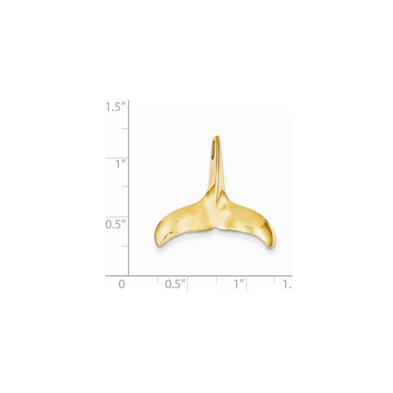 14k Yellow Gold Solid Polished Whale Tail Pendant