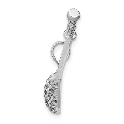 14k White Gold 3-D Lacrosse Stick Charm