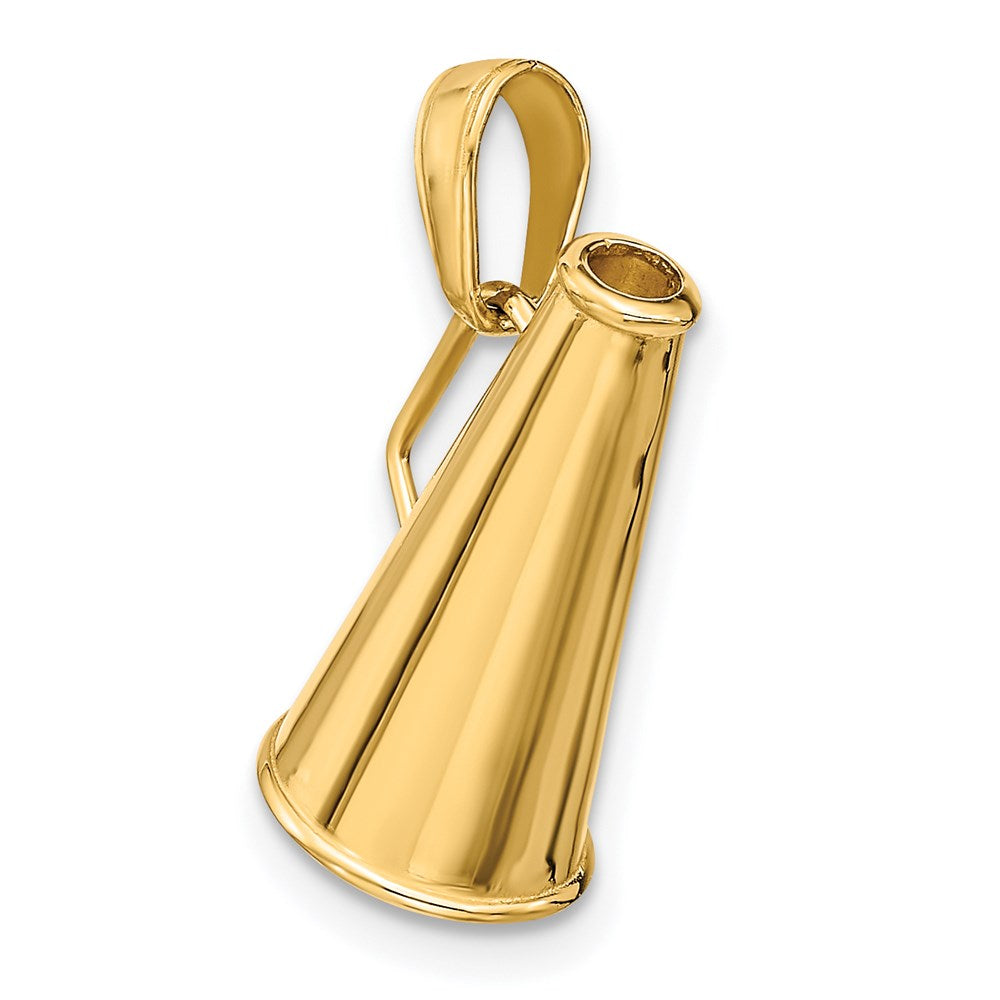 14k Yellow Gold Polished 3-D Small Megaphone Pendant
