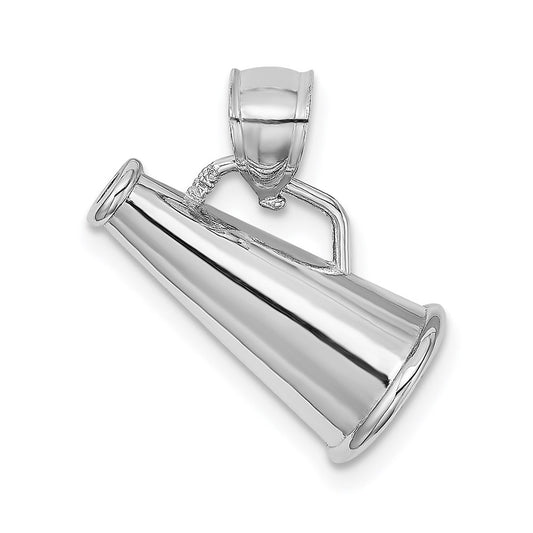 14k White Gold 3-D Megaphone Charm
