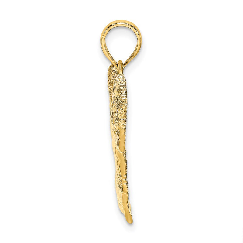 14k Yellow Gold Solid Open-Backed Cheerleader Charm