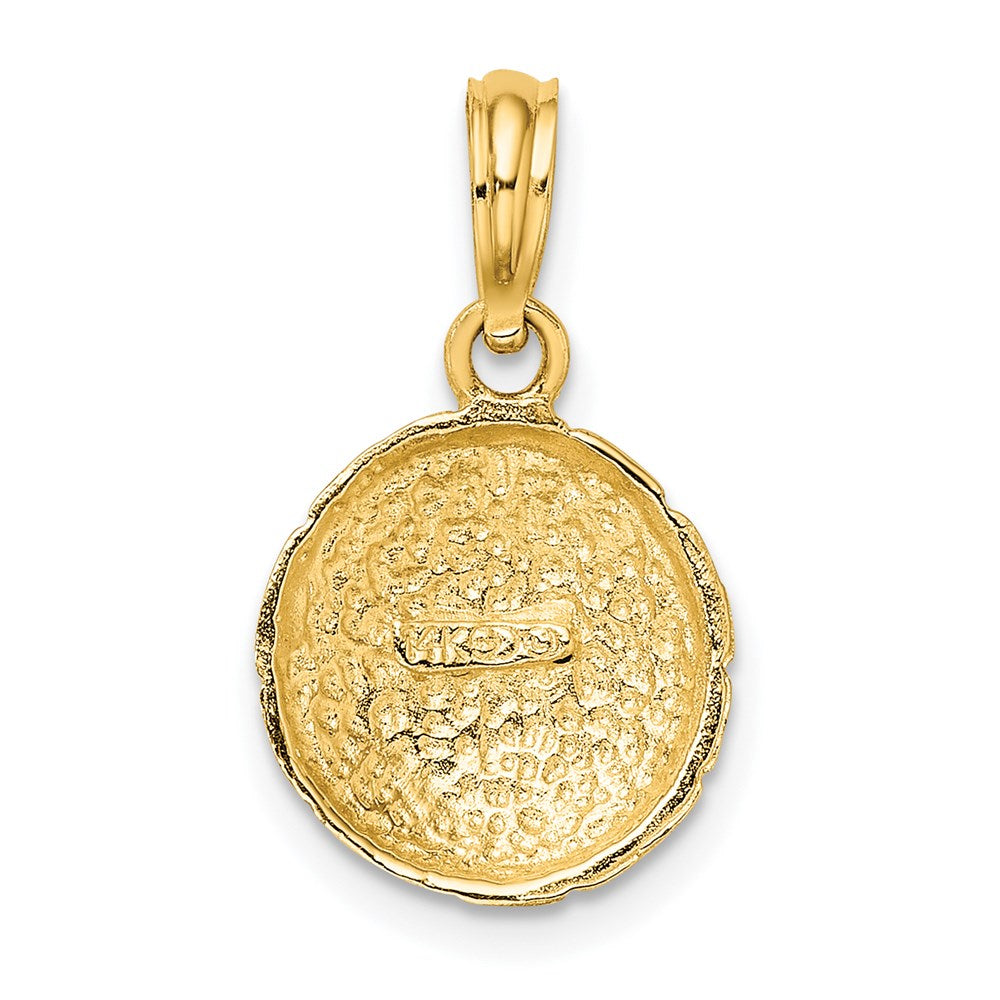 14k Yellow Gold Solid Polished Open-Backed Soccer Ball Charm