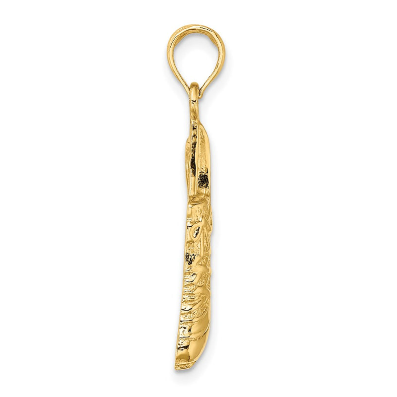 14k Yellow Gold Polished Open-Backed Soccer Cleat Shoe Charm