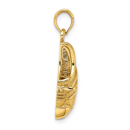 14k Yellow Gold Polished Track Shoe Charm