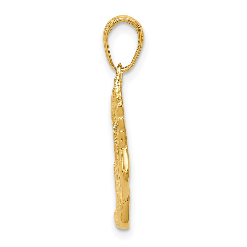 14k Yellow Gold Polished Running Shoe Pendant