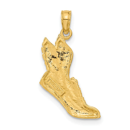 14k Yellow Gold Polished Running Shoe Pendant