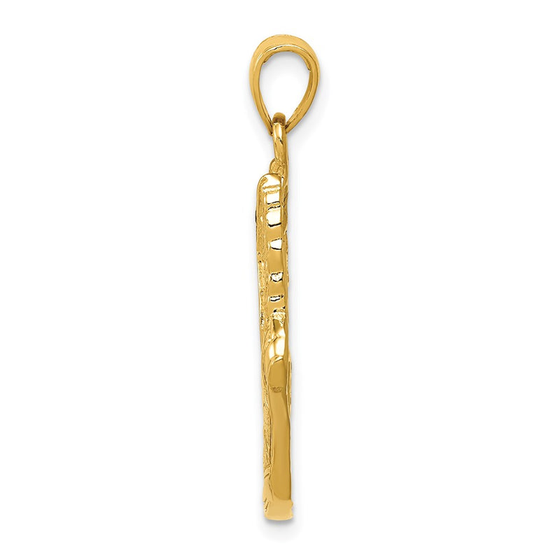 14k Yellow Gold Polished Running Shoe Pendant