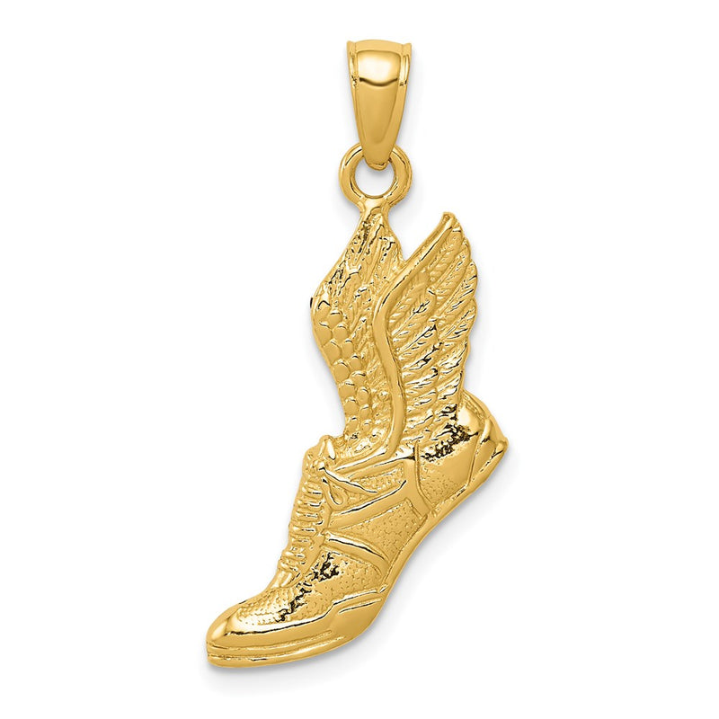 14k Yellow Gold Polished Running Shoe Pendant