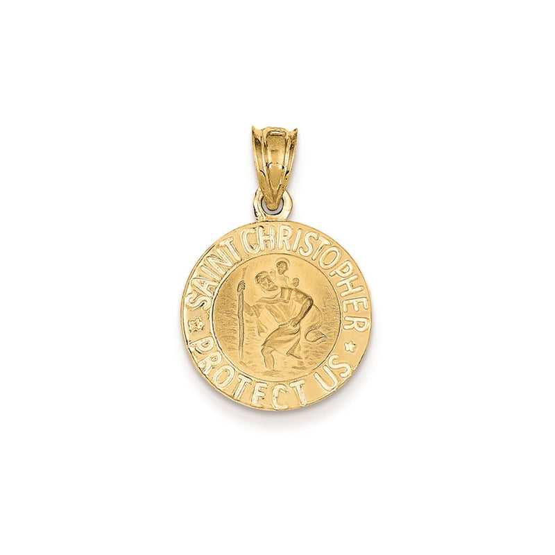 14k Yellow Gold Saint Christopher Medal Pendant