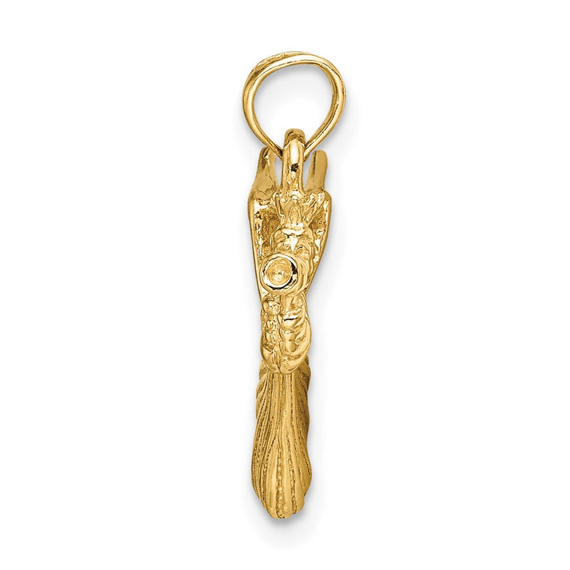 14k Yellow Gold Angel w/ Trumpet Charm