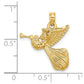 14k Yellow Gold Angel w/ Trumpet Charm