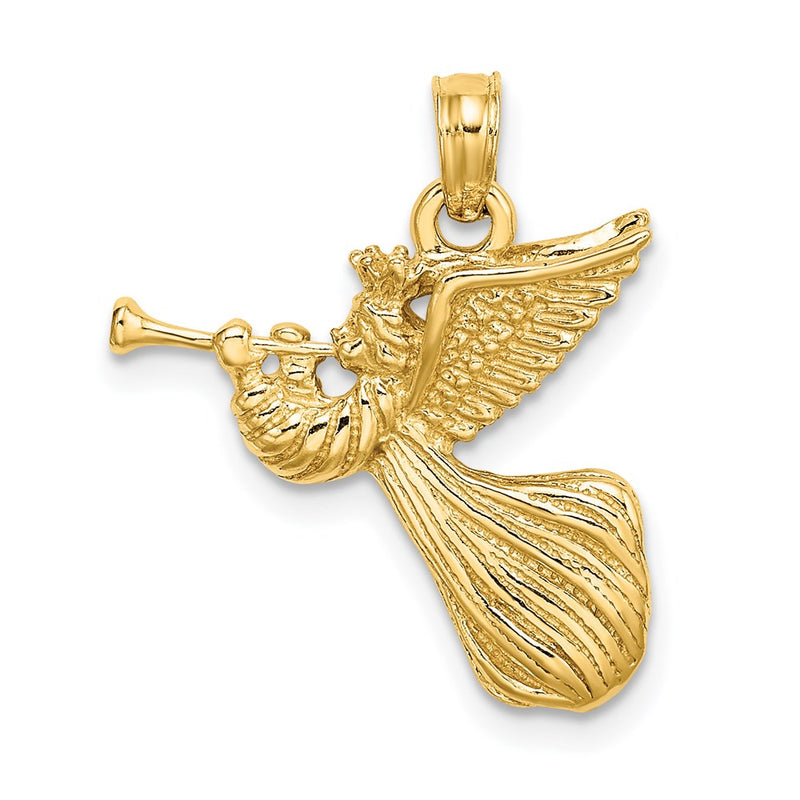 14k Yellow Gold Angel w/ Trumpet Charm