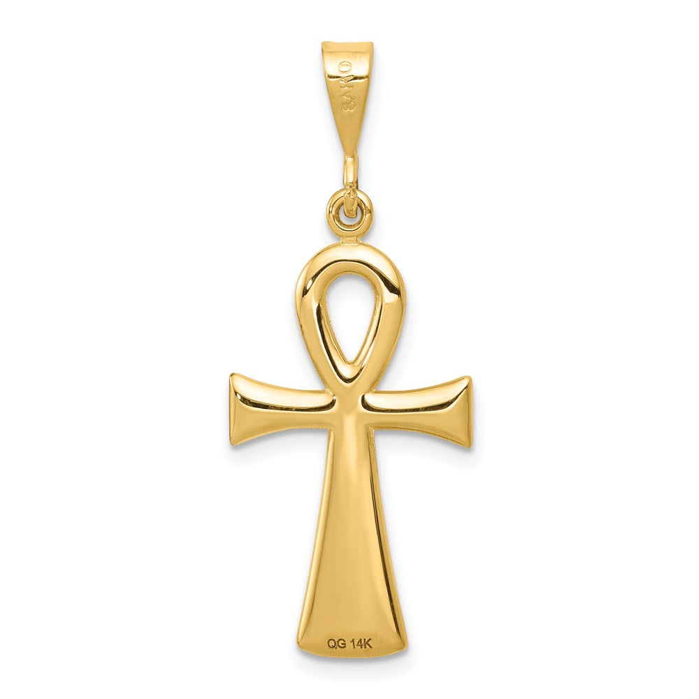 14k Yellow Gold Egyptian Ankh Cross Pendant