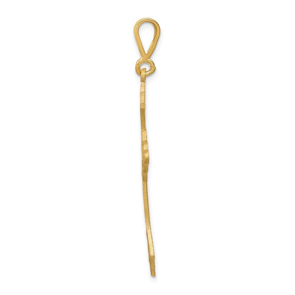 14k Yellow Gold Diamond-cut Celtic Cross Pendant