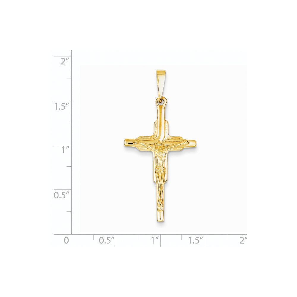 14k Yellow Gold Polished Crucifix Pendant